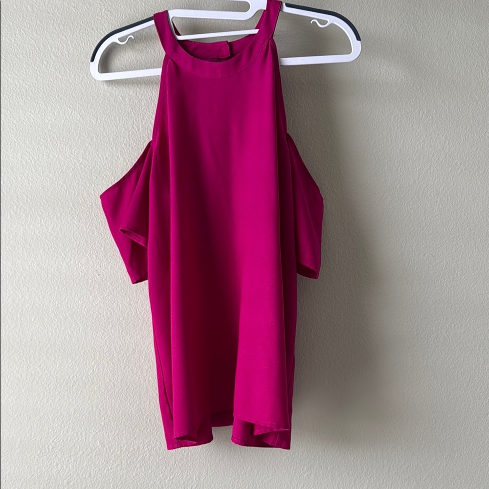 Women's Pink Cold Shoulder Top